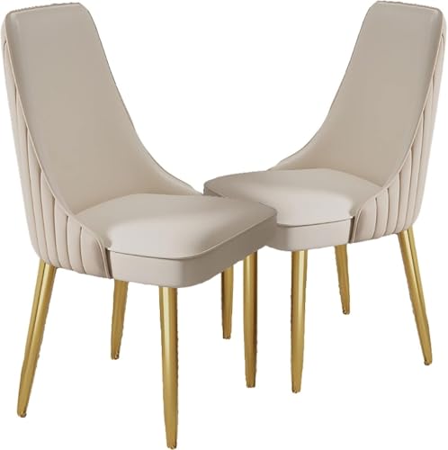 BAKULI Esszimmerstühle 2er Set Akzentstühle PU Leder Metallbeinen for Büro Lounge Esszimmer Küche Schlafzimmer(F) von BAKULI