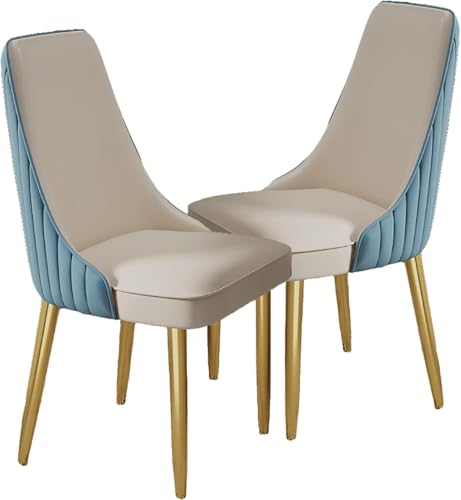 BAKULI Esszimmerstühle 2er Set Akzentstühle PU Leder Metallbeinen for Büro Lounge Esszimmer Küche Schlafzimmer(H) von BAKULI