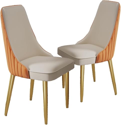 BAKULI Esszimmerstühle 2er Set Akzentstühle PU Leder Metallbeinen for Büro Lounge Esszimmer Küche Schlafzimmer(J) von BAKULI