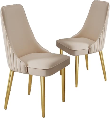BAKULI Esszimmerstühle 2er Set Akzentstühle PU Leder Metallbeinen for Büro Lounge Esszimmer Küche Schlafzimmer(M) von BAKULI