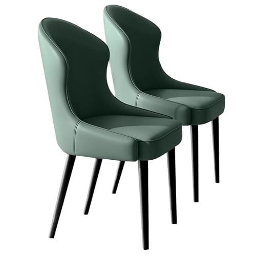 BAKULI Esszimmerstühle 2er Set Küchenstuhl Aus PU Leder, Beistellstuhl Mitte Jahrhunderts Mit Metallbeinen for Küche Und Esszimmer(Green) von BAKULI