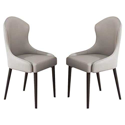 BAKULI Esszimmerstühle Aus Mikrofaser Leder 2er Set Stühle for Küche Wohnzimmer Lounge Theke Stabile Metallbeine Aus Karbonstahl(Light Grey) von BAKULI