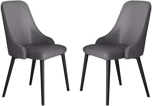BAKULI Esszimmerstühle Kunstleder 2er Set Lounge-Thekenstühle for Küche Und Wohnzimmer Stabile Metallbeine Kohlenstoffstahl(Dark Grey) von BAKULI