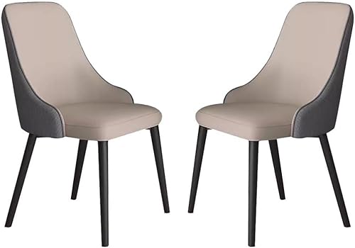 BAKULI Esszimmerstühle Kunstleder 2er Set Lounge-Thekenstühle for Küche Und Wohnzimmer Stabile Metallbeine Kohlenstoffstahl(Light Grey+Dark Grey) von BAKULI