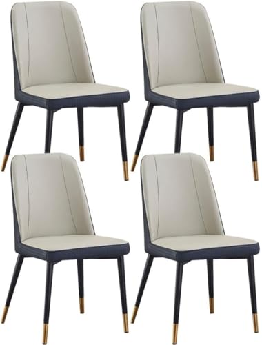 BAKULI Esszimmerstühle Kunstleder for Die Küche 4er Set Moderne Akzentstühle for Das Wohn Und Esszimmer Metallbeinen(Dark Gray) von BAKULI