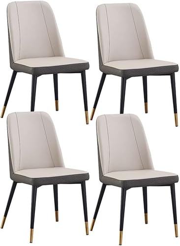 BAKULI Esszimmerstühle Kunstleder for Die Küche 4er Set Moderne Akzentstühle for Das Wohn Und Esszimmer Metallbeinen(Gray) von BAKULI