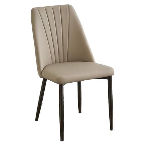 BAKULI Esszimmerstühle Mid Century Gepolsterter Küchenstuhl Aus PU Leder Seitenstuhl Mit Metallbeinen(Light Gray) von BAKULI