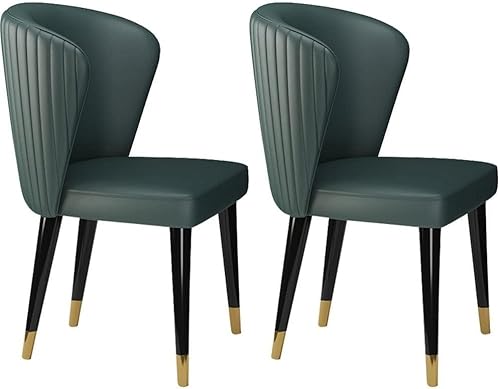 BAKULI Esszimmerstühle Mikrofaser Leder 2er Set Lounge Stühle for Küche Und Wohnzimmer Empfangsstuhl Füßen Esche Massivholz(Green) von BAKULI