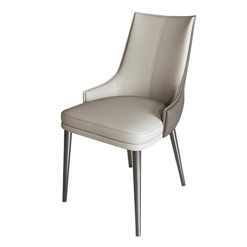 BAKULI Esszimmerstühle Moderne Küchenstühle Aus PU Leder Gepolsterte Esszimmerstühle Mit Hoher Rückenlehne Und Metallrahmen(Light Gray) von BAKULI