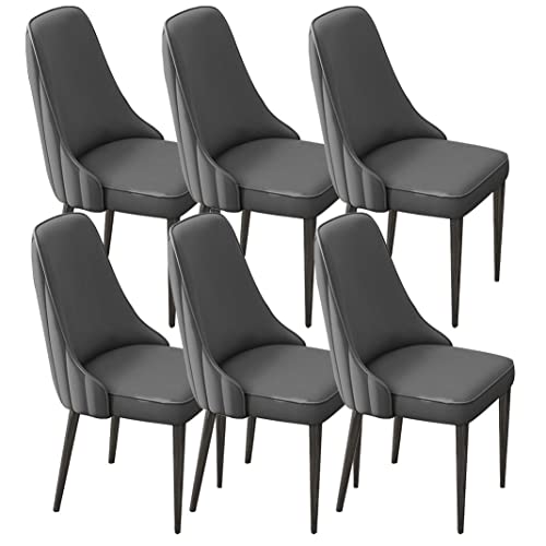 BAKULI Esszimmerstühle aus PU-Leder, 6er-Set, für Küche, Haushalt, Schreibtischstuhl, hohe Rückenlehne, gepolstert, weicher Sitz, stabile Eisenkunst-Metallbeine, Zementgrau, schwarze Füße BAKULI Esszimmerstühle aus PU-Leder, 6er-Set, für Küche, Haushalt, Schreibtischstuhl, hohe Rückenlehne, gepolstert, weicher Sitz, stabile Eisenkunst-Metallbeine, Zementgrau, schwarze Füße von BAKULI