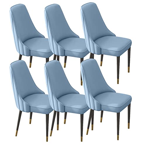 BAKULI Esszimmerstühle aus PU-Leder, 6er-Set, für Küche, Haushalt, Schreibtischstuhl, hohe Rückenlehne, gepolstert, weicher Sitz, stabile Eisenkunst-Metallbeine (Traumblau, schwarz-goldene Füße) BAKULI Esszimmerstühle aus PU-Leder, 6er-Set, für Küche, Haushalt, Schreibtischstuhl, hohe Rückenlehne, gepolstert, weicher Sitz, stabile Eisenkunst-Metallbeine (Traumblau, schwarz-goldene Füße) von BAKULI