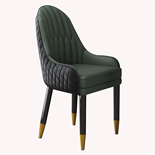 BAKULI Esszimmerstuhl Aus Mikrofaserleder Mit Holzbeinen for Küche Wohnzimmer Lounge Thekenstühle(Black+Dark Green) von BAKULI