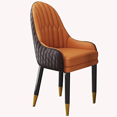 BAKULI Esszimmerstuhl Aus Mikrofaserleder Mit Holzbeinen for Küche Wohnzimmer Lounge Thekenstühle(Coffee+orange) von BAKULI