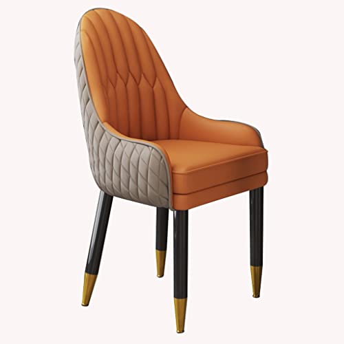 BAKULI Esszimmerstuhl Aus Mikrofaserleder Mit Holzbeinen for Küche Wohnzimmer Lounge Thekenstühle(Khaki+orange) von BAKULI