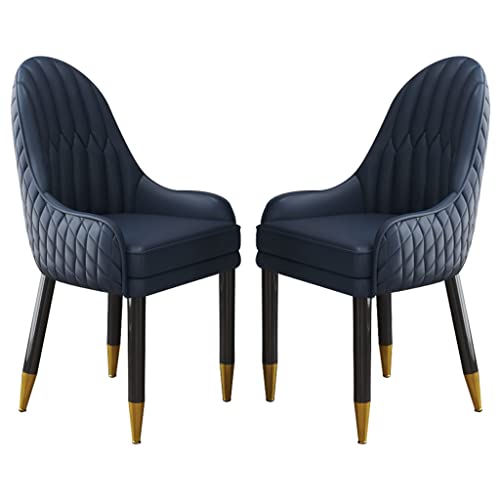 BAKULI Esszimmerstuhl Mit Holzbeinen 2er Set Mikrofaser Leder for Küche Wohnzimmer Lounge Thekenstühle(All Blue) von BAKULI