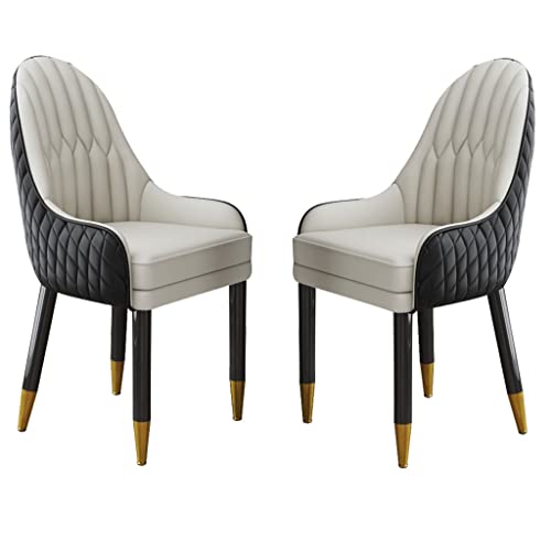 BAKULI Esszimmerstuhl Mit Holzbeinen 2er Set Mikrofaser Leder for Küche Wohnzimmer Lounge Thekenstühle(Black+beige) von BAKULI
