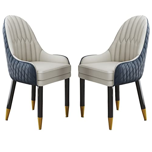 BAKULI Esszimmerstuhl Mit Holzbeinen 2er Set Mikrofaser Leder for Küche Wohnzimmer Lounge Thekenstühle(Blue+beige) von BAKULI