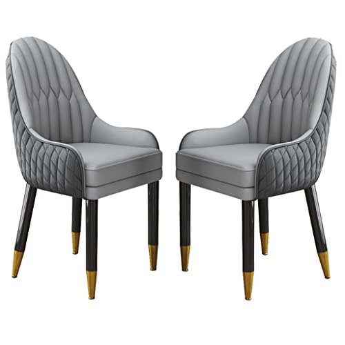 BAKULI Esszimmerstuhl Mit Holzbeinen 2er Set Mikrofaser Leder for Küche Wohnzimmer Lounge Thekenstühle(Cement Gray+Light Gray) von BAKULI