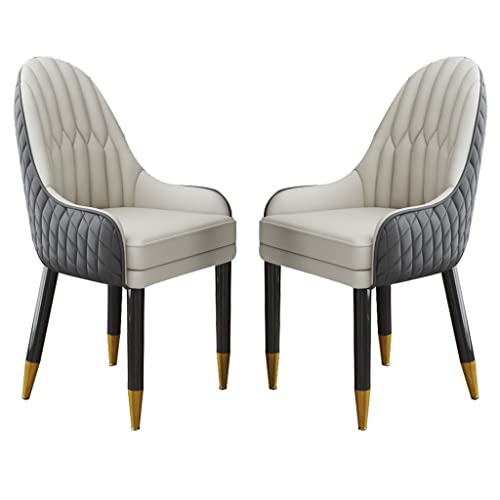 BAKULI Esszimmerstuhl Mit Holzbeinen 2er Set Mikrofaser Leder for Küche Wohnzimmer Lounge Thekenstühle(Cement Gray+beige) von BAKULI
