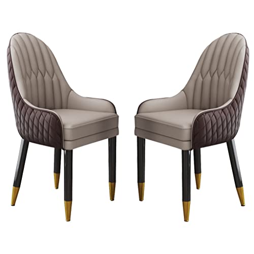 BAKULI Esszimmerstuhl Mit Holzbeinen 2er Set Mikrofaser Leder for Küche Wohnzimmer Lounge Thekenstühle(Coffee+Khaki) von BAKULI