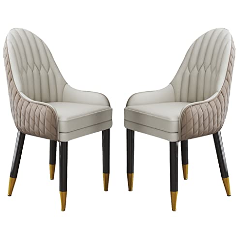BAKULI Esszimmerstuhl Mit Holzbeinen 2er Set Mikrofaser Leder for Küche Wohnzimmer Lounge Thekenstühle(Khaki+beige) von BAKULI
