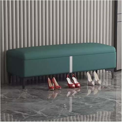 BAKULI Fußhocker Aus Stoff Ottomane Am Bettende Mit Stauraum Und Sitzgelegenheit Rechteckig Extra Lange Aufbewahrungsbank(Green,100 * 40 * 40Cm) von BAKULI