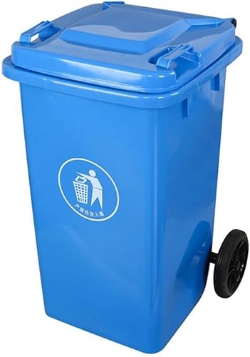 BAKULI Großer Robuster Mülleimer Rädern Wohnbereich Soliden Rollen Und Deckel For Die Veranda Hinterhof Terrasse(Blue,240L) von BAKULI