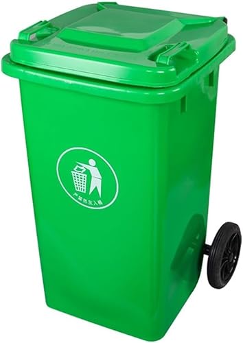 BAKULI Großer Robuster Mülleimer Rädern Wohnbereich Soliden Rollen Und Deckel For Die Veranda Hinterhof Terrasse(Green,120L) von BAKULI