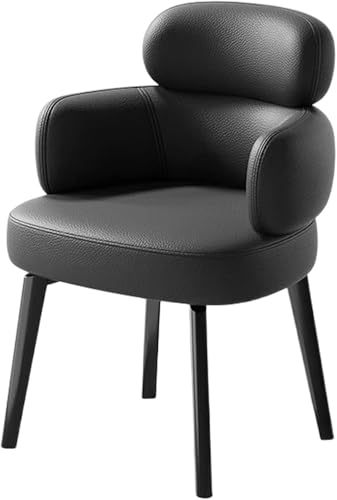 BAKULI Küchen Empfangsstuhl Aus Kunstleder Mit Geschwungener Rückenlehne Und Metallbeinen Moderne Gepolsterte Akzentsessel(Negro) von BAKULI