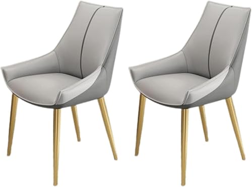 BAKULI Küchen Esszimmerstühle 2er Set Mit Gepolsterter Sitzfläche Metallbeinen for Wohnzimmer Esszimmer(Light Gray+Dark Gray,Golden Leg) von BAKULI