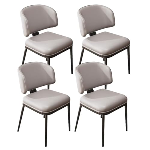 BAKULI Küchen Esszimmerstühle 4er Set Metallbeinen for Schlafzimmer Restaurant Gepolsterter Beistellstuhl Aus Kunstleder(Grey) von BAKULI