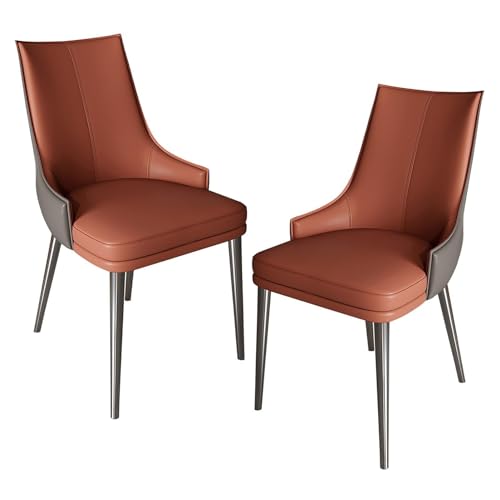 BAKULI Küchen Esszimmerstühle Aus PU Leder 2er Set Mit Metallrahmen for Esszimmer Wohnzimmer Küche Restaurant(Red) von BAKULI
