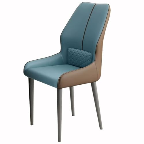 BAKULI Küchen Esszimmerstühle Kunstleder Ergonomischer Sitz Stabile Metallbeine Schreibtischstuhl Haushalt Wohnzimmerstühle(Blue+Coffee) von BAKULI