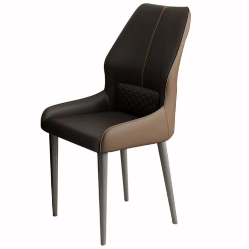 BAKULI Küchen Esszimmerstühle Kunstleder Ergonomischer Sitz Stabile Metallbeine Schreibtischstuhl Haushalt Wohnzimmerstühle(K Grey+Coffee) von BAKULI