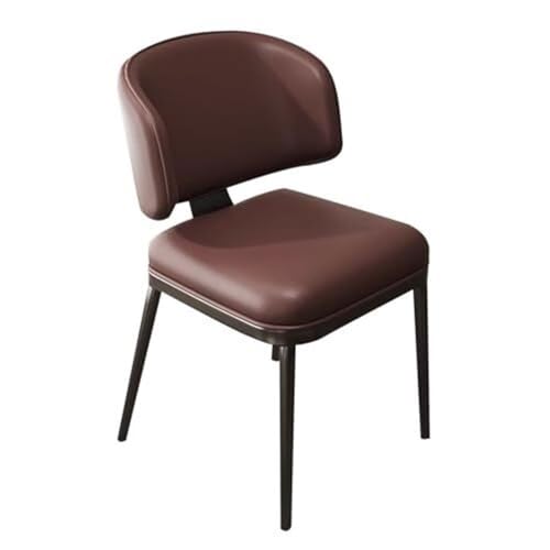 BAKULI Küchen Esszimmerstühle Mit Metallbeinen for Schlafzimmer Restaurant Gepolstert Beistellstuhl Aus Kunstleder(Brown) von BAKULI