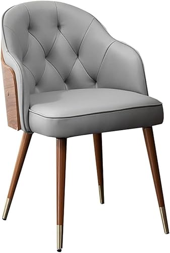 BAKULI Küchen Esszimmerstühle Moderne Wohnzimmerstühle Mikrofaserleder Hoher Rückenlehne Metallbeinen Aus Buchenholz(Light Gray) von BAKULI