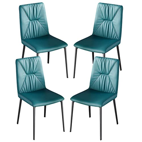 BAKULI Küchen-Seitenstühle, Set mit 4 wasserdichten PU-Leder-Esszimmerstühlen mit Beinen aus Karbonstahl für Zuhause, gewerbliche Restaurants (Farbe: Grün) von BAKULI