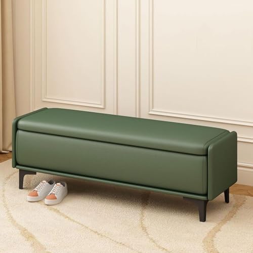 BAKULI Kunstleder Gepolsterte Ottomane Sitzbank Fußende Der Bettbank Mit Stauraum Moderne Sofabank(Dark Green,100 * 40 * 40cm) von BAKULI