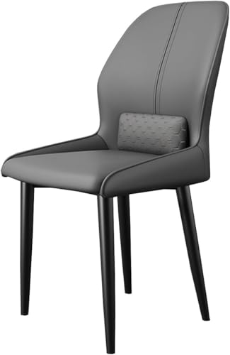 BAKULI Moderne Esszimmerstühle Mit Hoher Rückenlehne Ledersessel Akzentstuhl Aus Metallrahmen for Küche Und Wohnzimmer(Dark Gray) von BAKULI