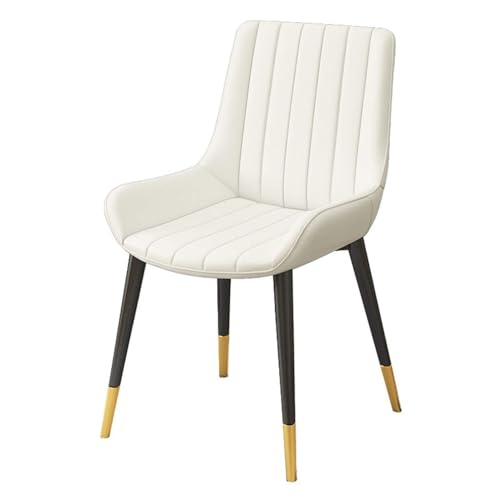 BAKULI Moderner Esszimmerstuhl Mit Weich Gepolsterter Rückenlehne PU Leder Loungesessel for Büro Arbeitszimmer Esszimmer(Beige) von BAKULI