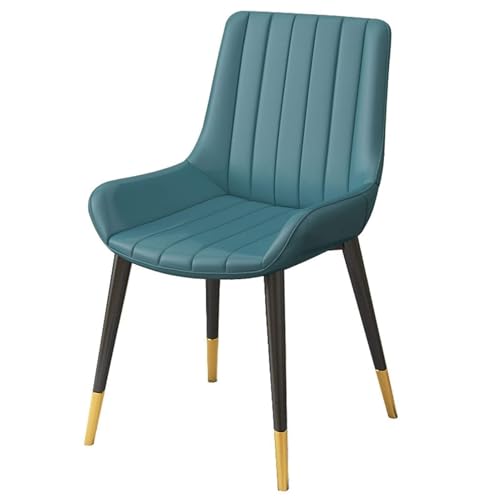 BAKULI Moderner Esszimmerstuhl Mit Weich Gepolsterter Rückenlehne PU Leder Loungesessel for Büro Arbeitszimmer Esszimmer(Blue) von BAKULI