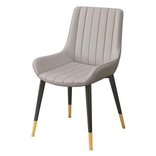BAKULI Moderner Esszimmerstuhl Mit Weich Gepolsterter Rückenlehne PU Leder Loungesessel for Büro Arbeitszimmer Esszimmer(Light Gray) von BAKULI