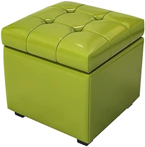 BAKULI Ottoman Mit Stauraum Ottomane Fußstütze Aus Leder Premium Fußhocker Würfel Ottoman Mit Stauraum Moderner Aufbewahrungshocker(Green,80x40x42cm) von BAKULI