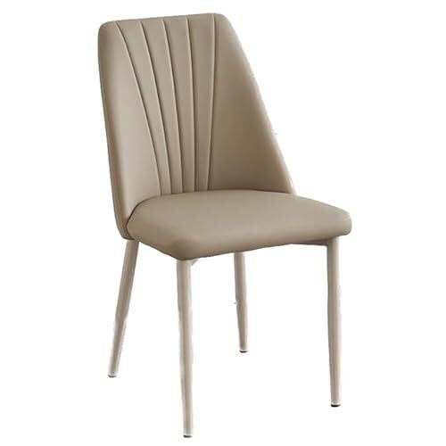 BAKULI Stühle Mit Sitz Aus PU Leder Esszimmerstühle Mid Century Gepolsterte Küchenstühle Mit Metallbeinen for Das Wohnzimmer(Light Gray) von BAKULI