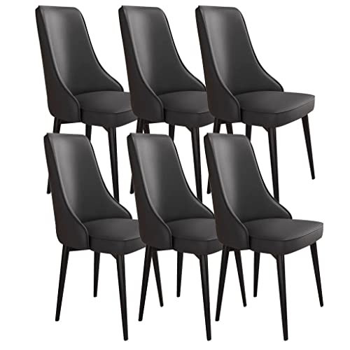 Esszimmerstühle Aus Kunstleder 6er Set Sofastuhl for Küche Zimmer Balkon Mit Beinen Aus Kohlenstoffstahl(Negro,Black Feet) von BAKULI