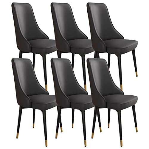 Esszimmerstühle Aus Kunstleder 6er Set Sofastuhl for Küche Zimmer Balkon Mit Beinen Aus Kohlenstoffstahl(Negro,Golden Feet) von BAKULI