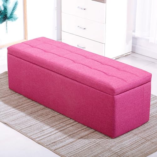 Getuftete Fußstütze Aufbewahrungs Ottomane Bank Schuhbank Mit Verstecktem Stauraum Mit Kunstleder Gepolsterte Sitz Schlafzimmerbank Couchtisch Belastbar Bis Zu 880 Pfund(Color:Pink1,Size:40x40x40cm) von BAKULI