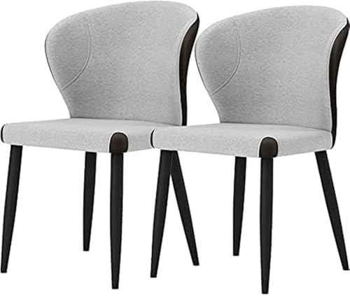 Küchen Esszimmerstühle 2er Set Beinen Kohlenstoffstahl Spleißstuhloberfläche Lounge Thekenstühle Wohnzimmer(Light Gray) von BAKULI