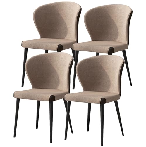 Küchen Und Esszimmermöbel 4er Set Gepolsterte Freizeitstühle Mit Beinen Aus Kohlenstoffstahl Spleißstuhloberfläche(Light Coffee) von BAKULI