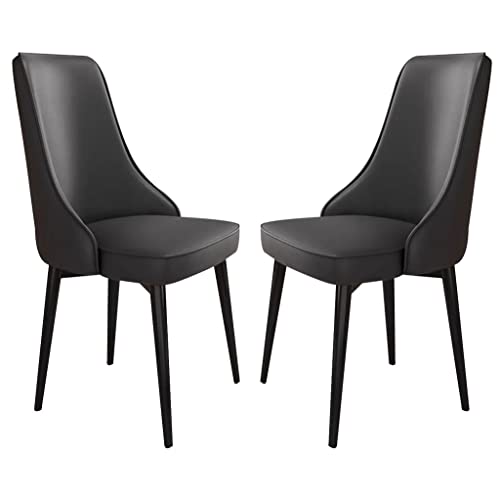 Kunstleder Esszimmerstühle for Küche Und Esszimmer 2er Set Sofastuhl for Schlafzimmer Balkon Mit Beinen Aus Kohlenstoffstahl(Negro,Black Feet) von BAKULI